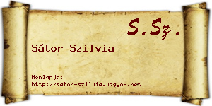 Sátor Szilvia névjegykártya