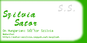 szilvia sator business card